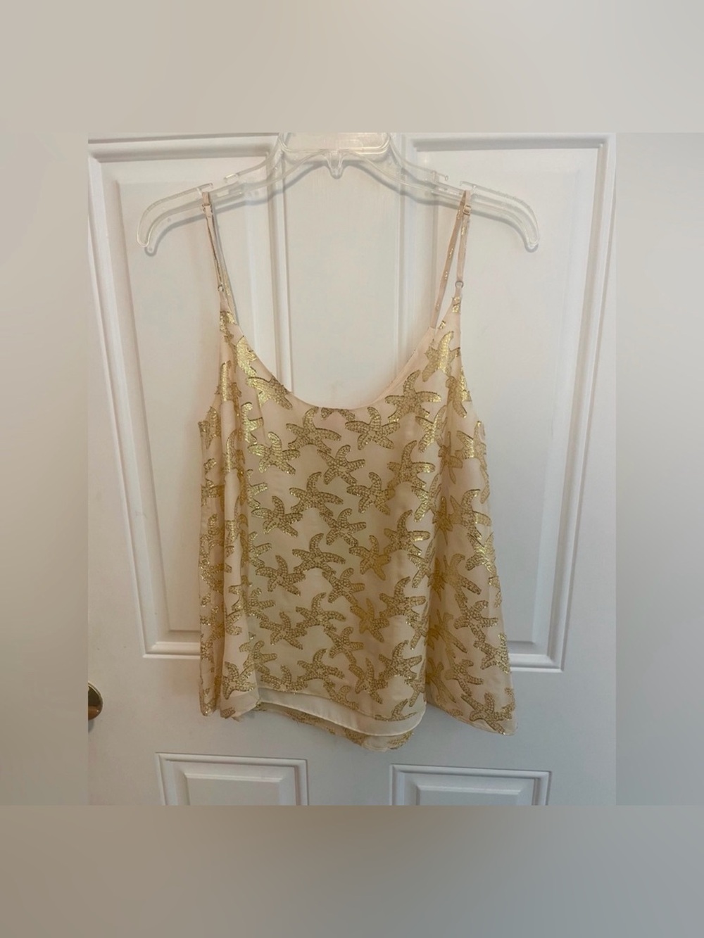 Lily Pulitzer Gold starfish Embellished Cream cami